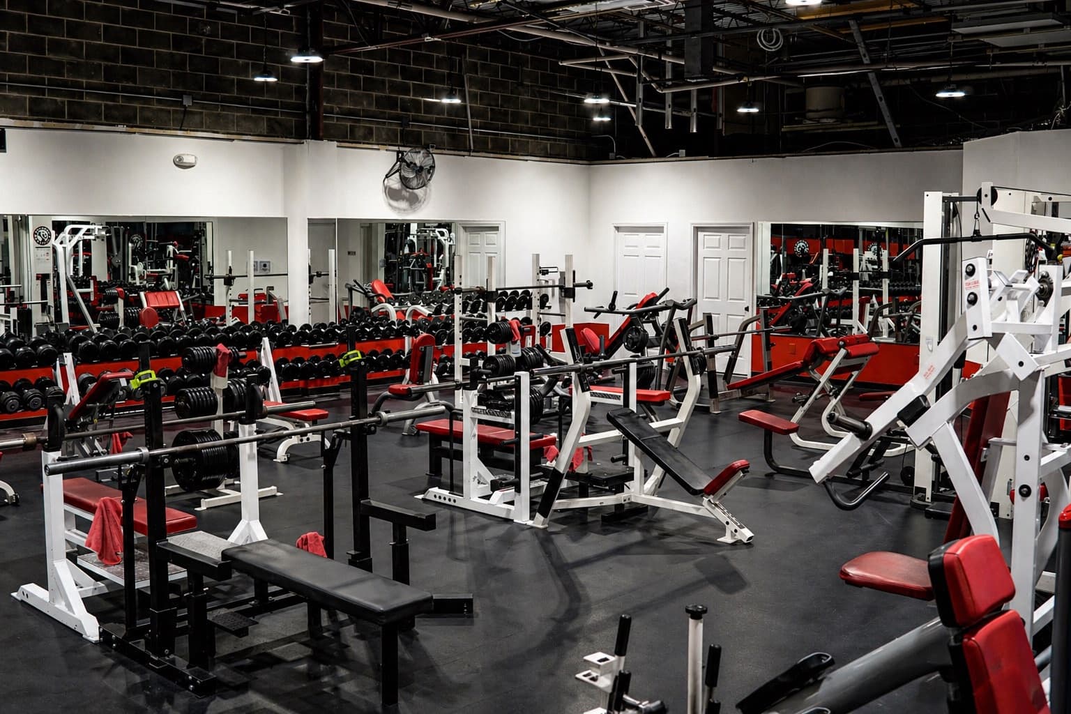Free weight area inside Georgetown Fitness