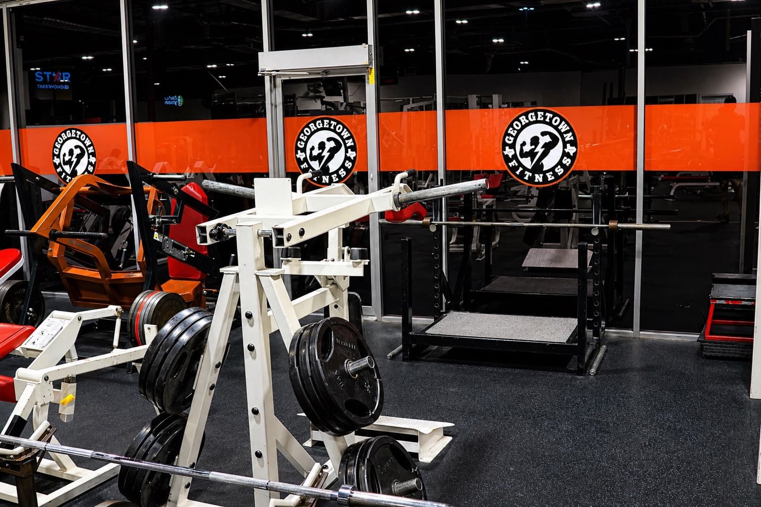 Georgetown Fitness machine area from the gym floor