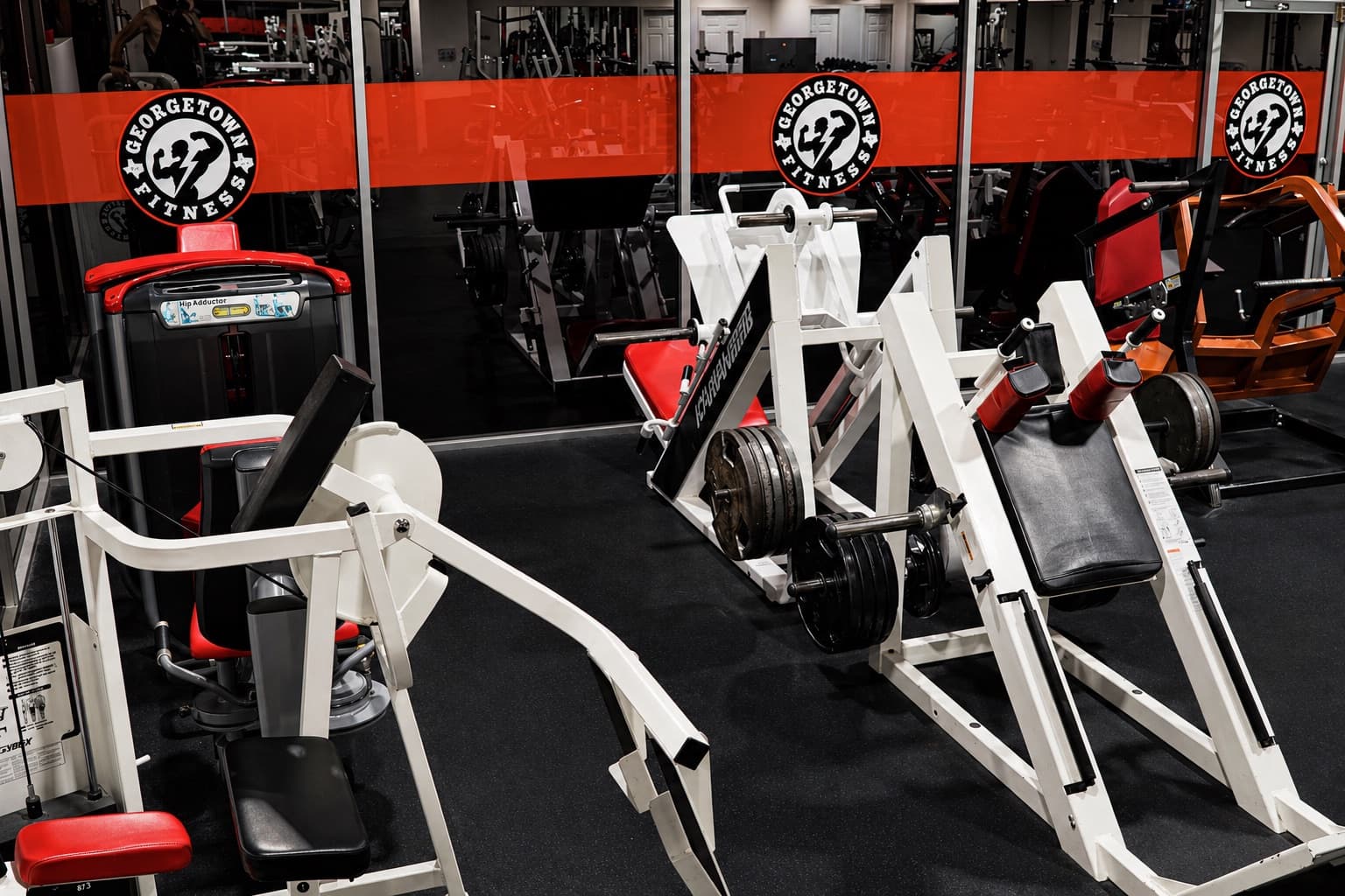 Georgetown Fitness equipment row and open walking space
